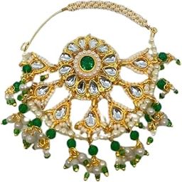 Vanya Creation Gold-Plated Rajasthani Bridal Jewellery Minakari Work Nathiya For Dulhan In Kundan And Artificial Stones and Beads For Women Nose_Ring_07-image-86