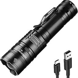 SuperFire Rechargeable Flashlights High Lumens, 2300 Lumens Super Bright LED Flashlight with Powerful Batteries,5 Light Modes Tactical Flashlight with Clip for Home, Mechanic, Hiking, Emergency-41