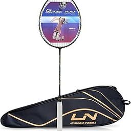 Li-Ning Blaze 100 Carbon Fibre Strung Badmiton Racket with Free Full Cover (Charcoal/Lime/Blue, 84 Grams)-picture-31