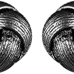 Black Dun Metal Plating Push Back Piercing Stud/Tops Mens Earrings (ER1109861BMen)-image-48