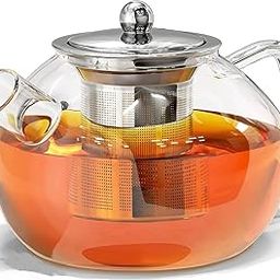 Mivana 1 Liter Glass Kettle/Teapot with Stainless Steel Infuser & Lid, Borosilicate Glass Tea Kettle Stove-top Safe, Blooming & Loose Leaf Teapot-image-16