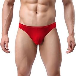Men High Cut Sexy Brief Underwear Men's Classic Low Rise Stretchy Hip Briefs Bikini Red-image-49