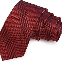 Charismatic Red & Black Colored Microfiber Necktie for Men-picture-16