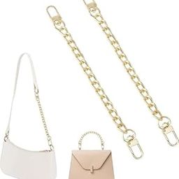 VIGHNESHWAR TRADERS 2 Pieces Gold Purse Chain Purse Strap Extender Handbag Strap Crossbody Bag Strap Pant Belt Chain Metal Purse Charms Short Chain Extender Straps for Handbags Purses Pants-image-2