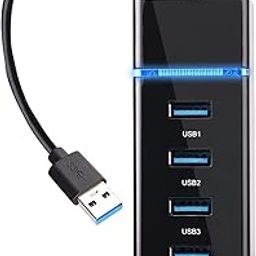 SPYTEK 4-Port USB Hub 3.0 High Speed (DWJS_143) LED Indication, 15cm Cable,Plug Play Usage, Glossy Finish and Lightweight DesignCompatible for All Laptops (Black)-picture-22