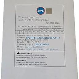 BPL Cardiart 9108 Z Fold A4 Size ECG Paper Pack of 2 (300 Sheets)-23