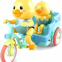 PamPam Musical Duck Tricycle Toy, Light and Sound Effects, 360-Degree Rotating Stunt Features, Multicolour-17