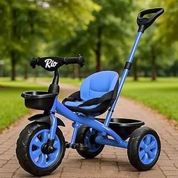 Rio Tricycle Eva Wheels Kids/Baby Tricycle, Cycle for Kids, Tricycle for Kids for 1.5 to 5 Years, Baby Cycle with Bottle Container & Storage Basket with Parental Control (Red) (Blue)-image-88