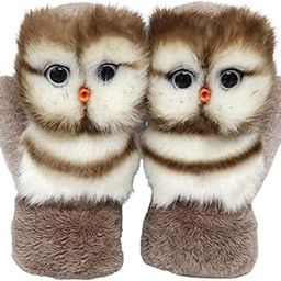 bnf Woman Cartoon Winter Warm Mittens Full Finger Glove Knitted Coffee owl | Sporting Goods | Cycling | Cycling Clothing | Gloves-image-42