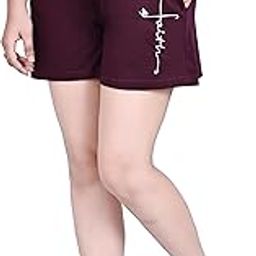 Women's & Girl's Regular Shorts Relaxed Fit Printed Faith Pack of 1pcs-picture-28