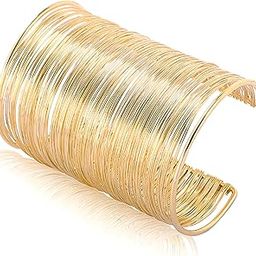 Gold Plated Fancy Adjustable Cuff Bracelet Fashion Jewellery Gift for Women & Girls-image-12