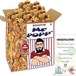 BOGATCHI Mr.POPP's Caramel Popcorn, 100% Crunchy Delicious Fully Popped Corns, Handcrafted Gourmet Popcorn Snacks, Best Congratulations Gift, 250g + Free Congratulations Greeting Card-image-37
