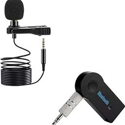 Combo Pack of 2 Items - 3.5mm Professional Mini Metal Microphone, Bluetooth Mp3 Car Receiver (1 Year Warranty)-21