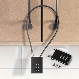 3 Digit Combination Lock Pad Dial Lock Flexible Steel Wire Lock for Luggage/Travel Backpack Suitcase Waterproof Anti Theft Protection for Electric Cars/Bicycles (Pack of 1, Multicolor)-image-98