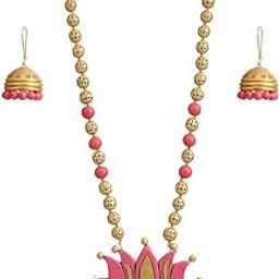 Necklace Set for Women and Girls, Terracotta Jewellery Set, Handmade jewelry Necklace earring Set for Daily Use, Occasion-image-56