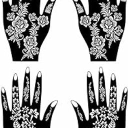 Temporary Tattoowala Bold and Elegant Combo Mehndi Stencil Sticker Set for Front Hand Pack of 2-image-16