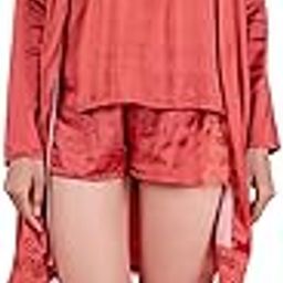 Nightwear Set for Women | Premium 3 Pcs Camisole, Shorts & Robe Sleepwear Combo | Night Wear Set of Top and Pyjama | Lace Trim Satin Set for Girls & Ladies | Rusty-image-80