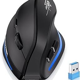 ECHTPower Ergonomic Wireless Mouse, Bluetooth Vertical Mouse with LED Light, Control Up to 3 Devices (BT5.0+BT5.0+2.4GHz), Adjustable DPI 2400/1600/1000, for PC, Laptop, Mac, Windows-image-68