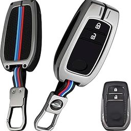 ACTURATE Metal Shell Silicone Key Cover Compatible with Toyota Innova Crysta | Hilux 2022 | Invicto | 2 Button Remote Key Cover for Toyota-31