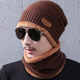 Winter Warm Knit Heanie Hat and Circle Scarf Set ermal Sweatshirt for Indoor and Outdoor Activities-15
