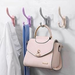 SVH® Self Adhesive Wall Hooks, PVC Waterproof Heavy Duty Sticky Plastic Hooks | Hanging Capacity 1 KG Max | Multipurpose No Drilling Home Storage Hook (Pack of 5) - Multicolor-21