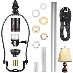 Baquler - 2 piece lamp repair set, lamp wiring kit with 8 inch harp tube, 12 inch tube tube, 8 feet 3 way cord and all hardware parts-image-55