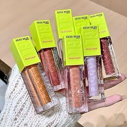 Gege Bear Micro Flash Powder Blusher Liquid | Long Lasting | Lightweight Jelly Formula | Kawaii Shades Pink Orange Peach High Shine | Cute Aesthetic Blusher for Cheeks | Tint with Doe-Foot Applicator | Non-Cakey, Smooth Finish | Easy to Blend Formula | Blush for Women & Teens | (04# Pearlescent White, 4ml)-image-44