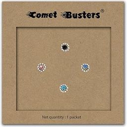 comet busters Handcrafted Multicolored Nose Studs Stick Ons Self Adhesive Non Piercing Nose Studs (Nosestud025)-picture-3