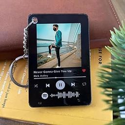 Plastic Customised/Personalized Spotify Keychain Keyring With Spotify Song Code And Your Image|Best Gift Keychain For Boys And Girl For Office Home Bag And Bike Keychain Use,Multicolor-2