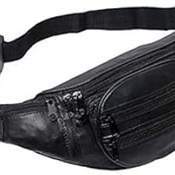 Black Waist Bag Elegant Style Travel Pouch Passport Holder with Adjustable Strap(246_Black-image-45