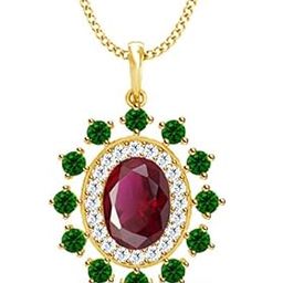 92.5 Sterling Silver American Diamond Antique Blossom Pendant for Women-image-83