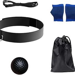 Enakshi (LABEL) Creations Boxing Reflex Ball Headband Exercise Improve Speed Gift Boxing Reaction Ball Black Ball-picture-2