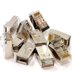 Mak World 8P8C RJ45 Metal Shielded Male Plug Crimp Connector for Cat6 Network Ethernet Cable - (Gold, Clear Pack of 100 Pcs)-image-58