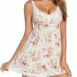 Women Babydoll Lingerie Set Lace Chemise Nightgown Spaghetti Straps V- Neck Midnight Sleepwear for Honeymoon & Anniversary Romantic Nightwear-image-18