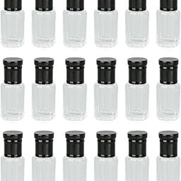 Hunky Dory 24pcs 3ml Empty Reusable Essentail Oil Roll on Glass Bottles with Black Caps For Beauty Use-15