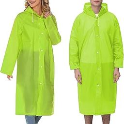 Waterproof Rain Coat Hooded Universal Outdoor Water Resistant Portable Suit for Men Women Boys & Girls (IN, Alpha, Free Size, Regular, Neon Green)-29