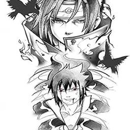 Simply Inked Battles of Uchiha Semi Permanent Tattoo, Designer Semi-Permanent Tattoo for Girls Boys Men Women waterproof Sticker Size: 2.5 x 4 inch | Black | 2g-image-23