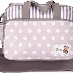 PACKNBUY Unisex Baby Diaper Bag For Mother For Travelling With Mat (Grey)-image-89