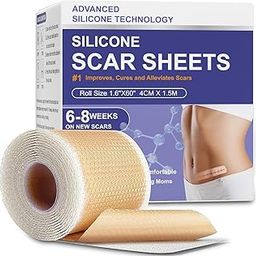 Silicone Scar Sheets, Advanced Medical Silicone Scar Tape(1.6"x 60"Roll-1.5M), Professional Grade Scar Removal Strip for Surgery, Tummy, Mouth, Face, C Section, Burn, Keloid, Acne Scars etc-picture-14