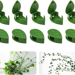 PINK PARI Plant Climbing Wall Fixture Clips Wall Vine Climbing Plant Support Hook Self-Adhesive Vines Traction Clips Leaf Shape Plant Fixer, Wire Fixing Cable Organizer with Adhesive Sticker 10 Pcs, Wood;Glass;Ceramic;Metal;Stone, Green-image-89