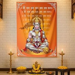 Special You Hanuman Backdrop Cloth for Decoration Pooja Room Decoration Items, Back Drop Curtain for Decorations, Mandir Decorations Item for Home Decor Items-13