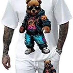 Satguru Enterprise Trendy Big Print Shorts Set for Men Cotton Co-ord T-Shirt & Shorts Combo Stylish Summer Outfit for Gym, Home, Travel & Casual Wear-image-11
