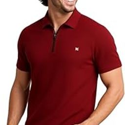 Griffon Vincero Men's Dacron Zip-Up T-Shirt ? Half Sleeve, Regular Fit-image-18