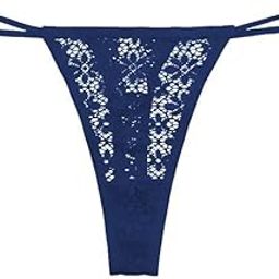 Women's Sexy Lace G-String/T String/Thong Bikini Panty Free Size (Pack of 3, Black)-image-74