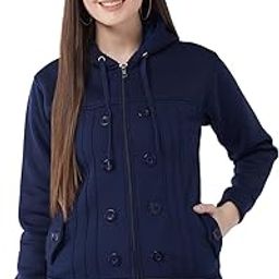 Casual Solid Full Sleeves Stylish Women Fleece Jacket with Zipper Hoodie II Hooded Neck II Winter Wear-image-65