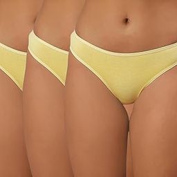 Womens Cotton Briefs - Soft & Breathable Low Rise Panties for Comfort | Ideal, Work, Gym, & Travel | Easy Care Cotton Underwear-Pack of 3-Yellow-M-image-76