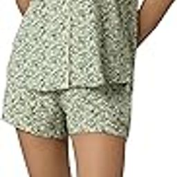 amante Printed Short Sleeve Notch Collar Shirt with Mid Rise Short Sleep Set-picture-47