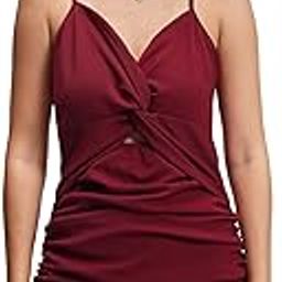Womens Trendy Shoulder Straps Cut-Out Ruched Bodycon Short Dress, A Flattering & Bold Look Parties & Special Occasions| Stylish-image-79