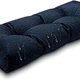 MILLIARD Premium Cotton Bench Cushion – Plush, Lightweight Chair Pad for Indoor/Outdoor, Home Office, and Garden Bench Decor – Versatile, Jute Fabric (60x18x4 inches, Navy Blue)-image-95