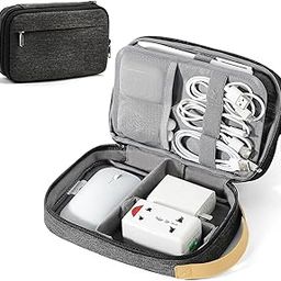 Electronic Organizer, Travel Organizer Case for Electronics Accessories Waterproof Shockproof External Hard Drive Case Small Travel Case for Cables, Chargers, SD Cards, Hard Disk, Flash Drive (Black)-image-0